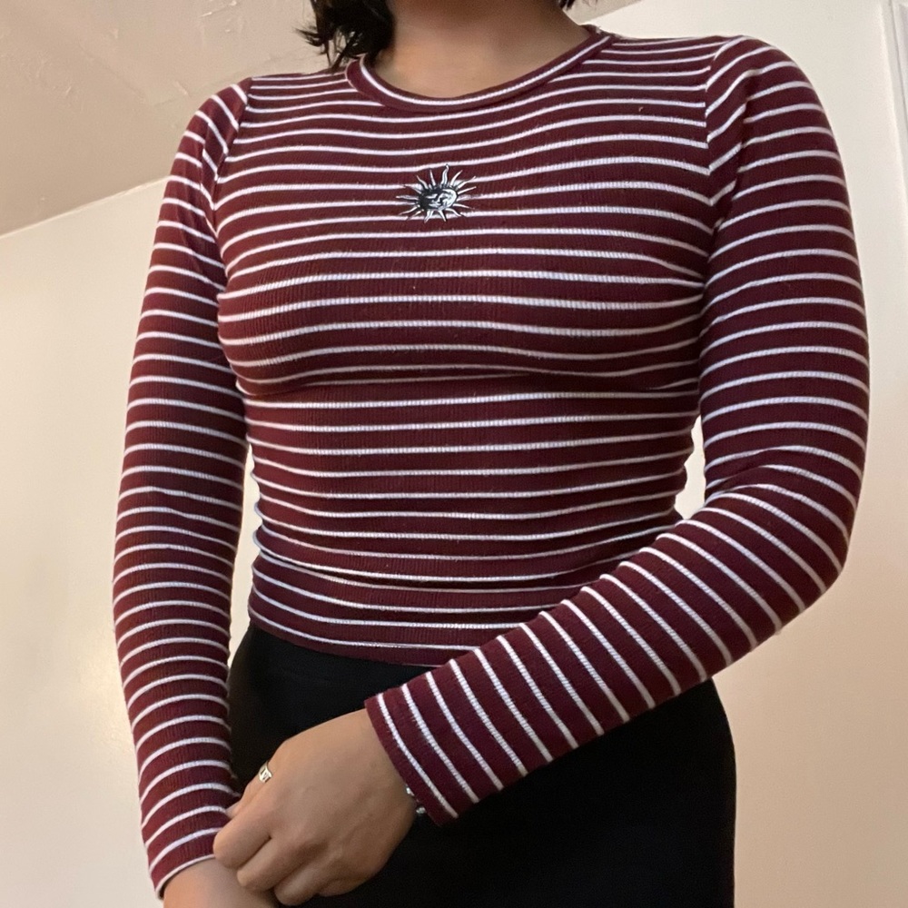 Orange Kiss Striped Long Sleeve